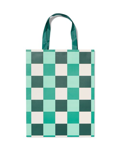 sac cadeau vert à damier