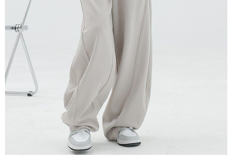 Rustie - Elastische taille, effen, wijde joggingbroek