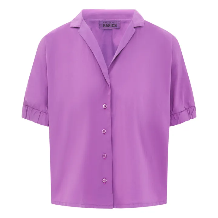 SMALLABLE BASICS Chemise Femme à Manches Courtes en Popeline Organique | Violet