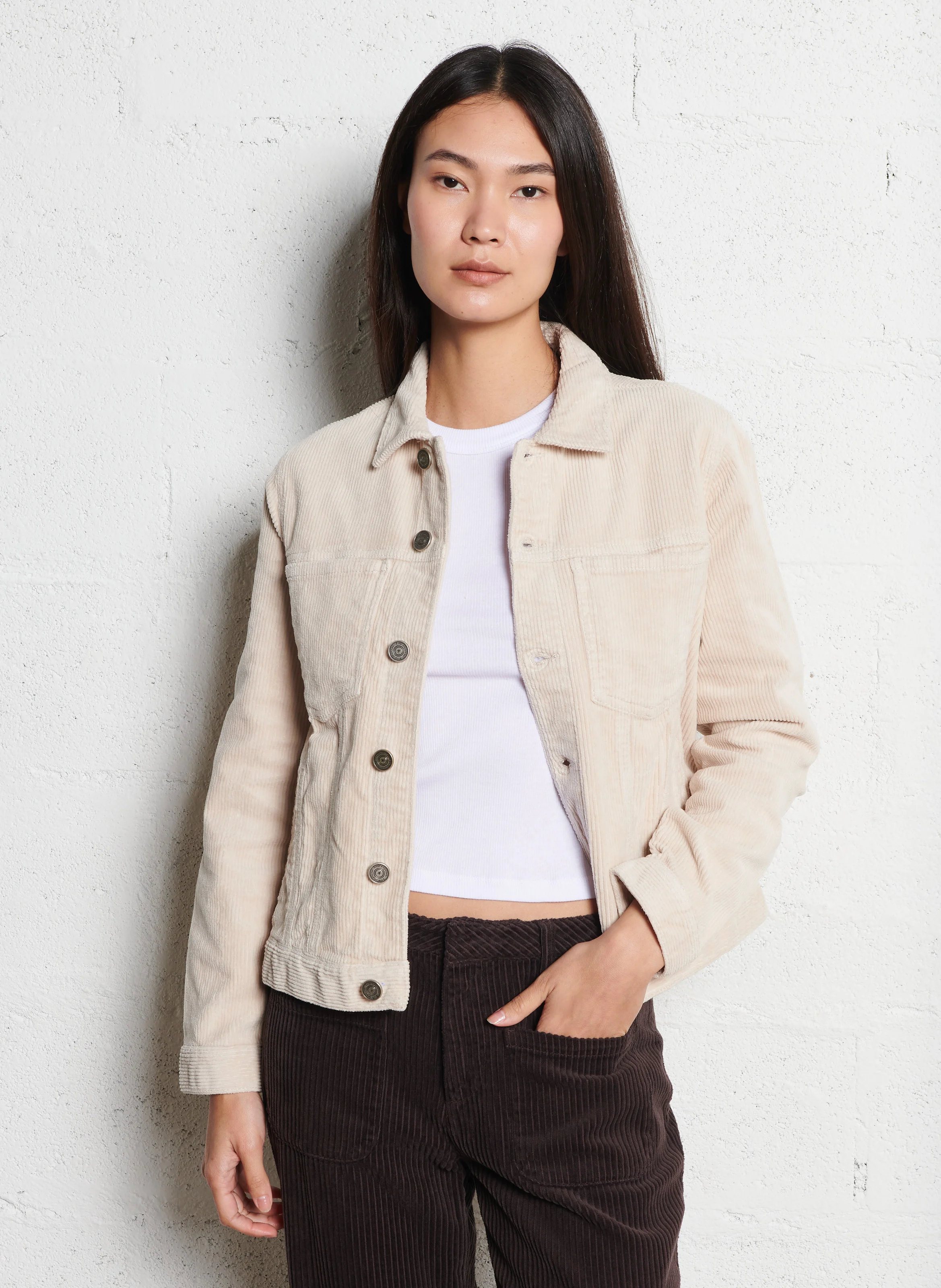 VALENDA - Veste en coton mélangé | Beige