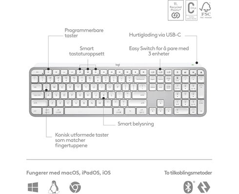 Logitech MX Keys S - Pale grey