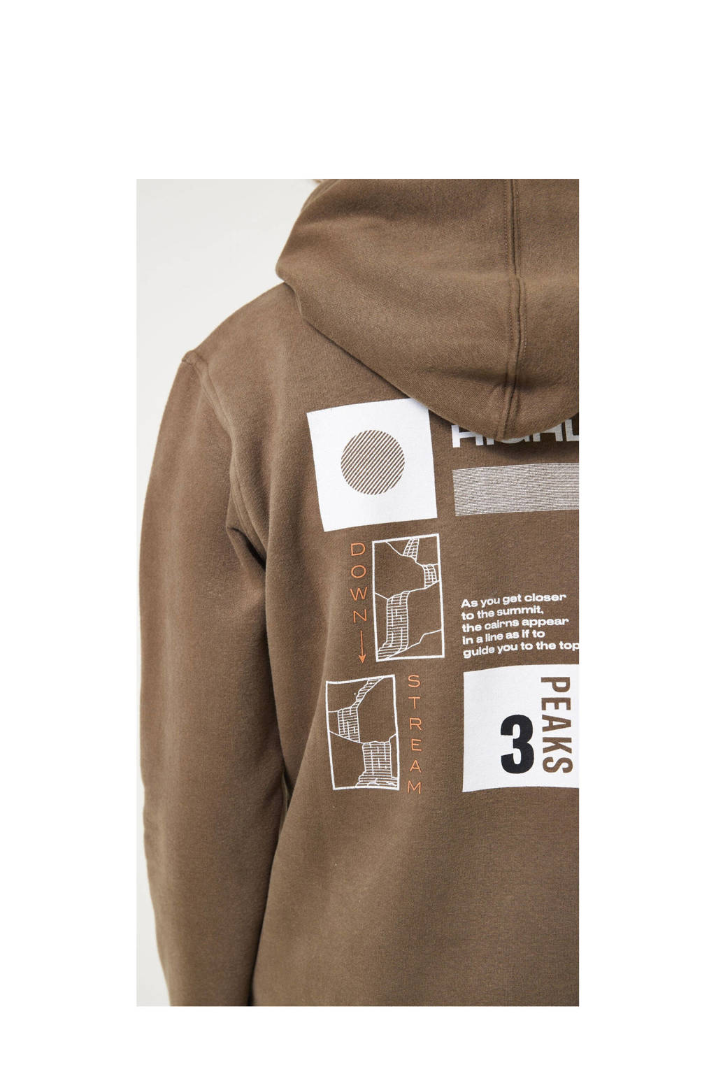 Garcia hoodie met backprint bruin
