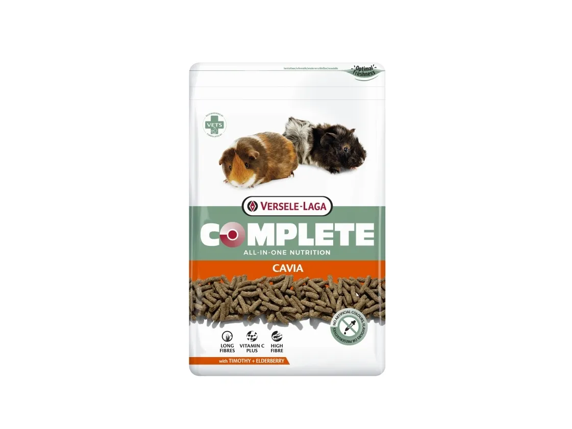 Versele-Laga Cavia Complete, Snack, 1,75 kg, Marsvin, Vitamin A, vitamin C, vitamin D3, vitamin E, Derivatives of vegetable origin (timothy, grasses and herbs 7%), fruit (elderberry 5%), minerals,...