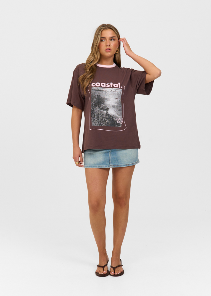Coastal t-shirt choco bruin