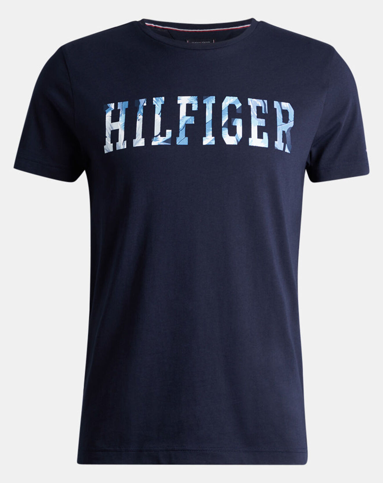 Tommy Hilfiger T-Shirt 100% Coton Bio Logo Floral bleu marine