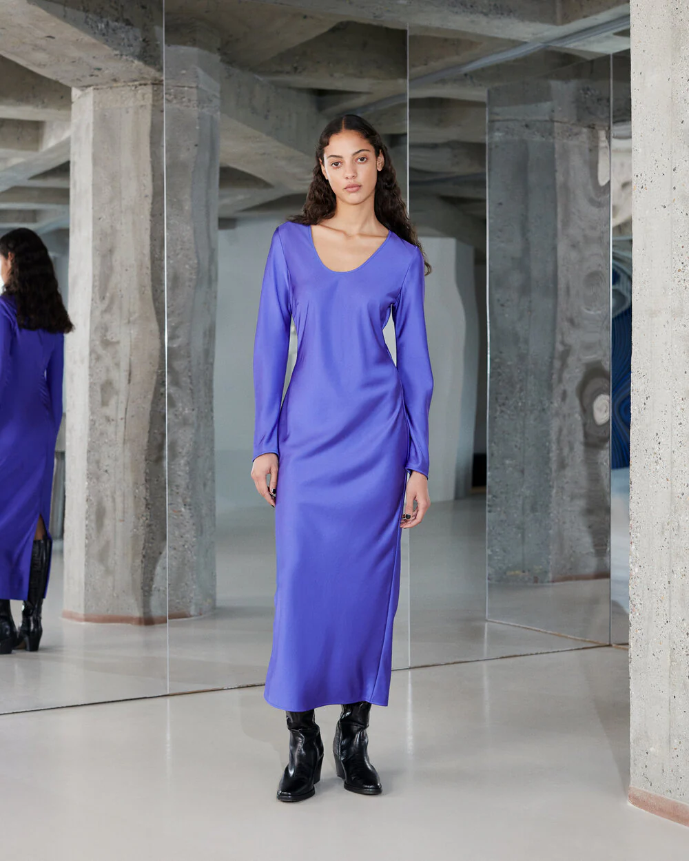 Samsøe Samsøe  Alina satinkjole - Simply Purple