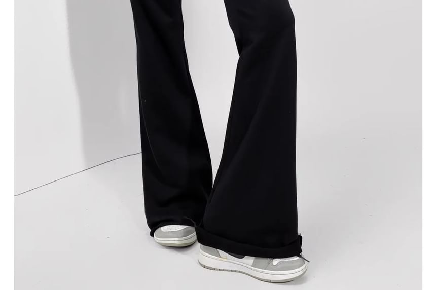 Asiris - Low Rise Plain Slim-Fit Boot-Cut Joggingbroek