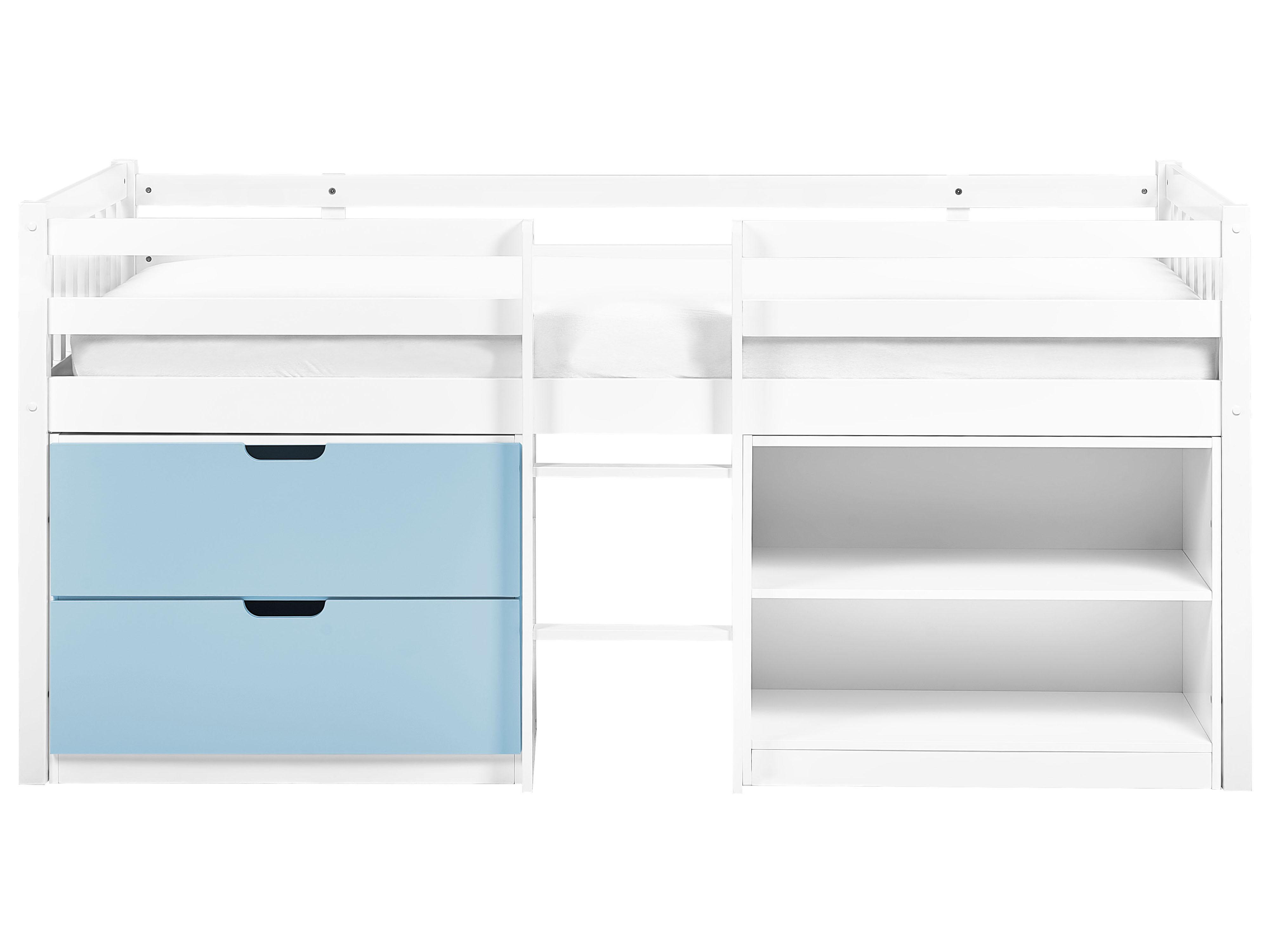 Verhoogd bed Hout SUSVILLE 90 x 200 cm Blauw