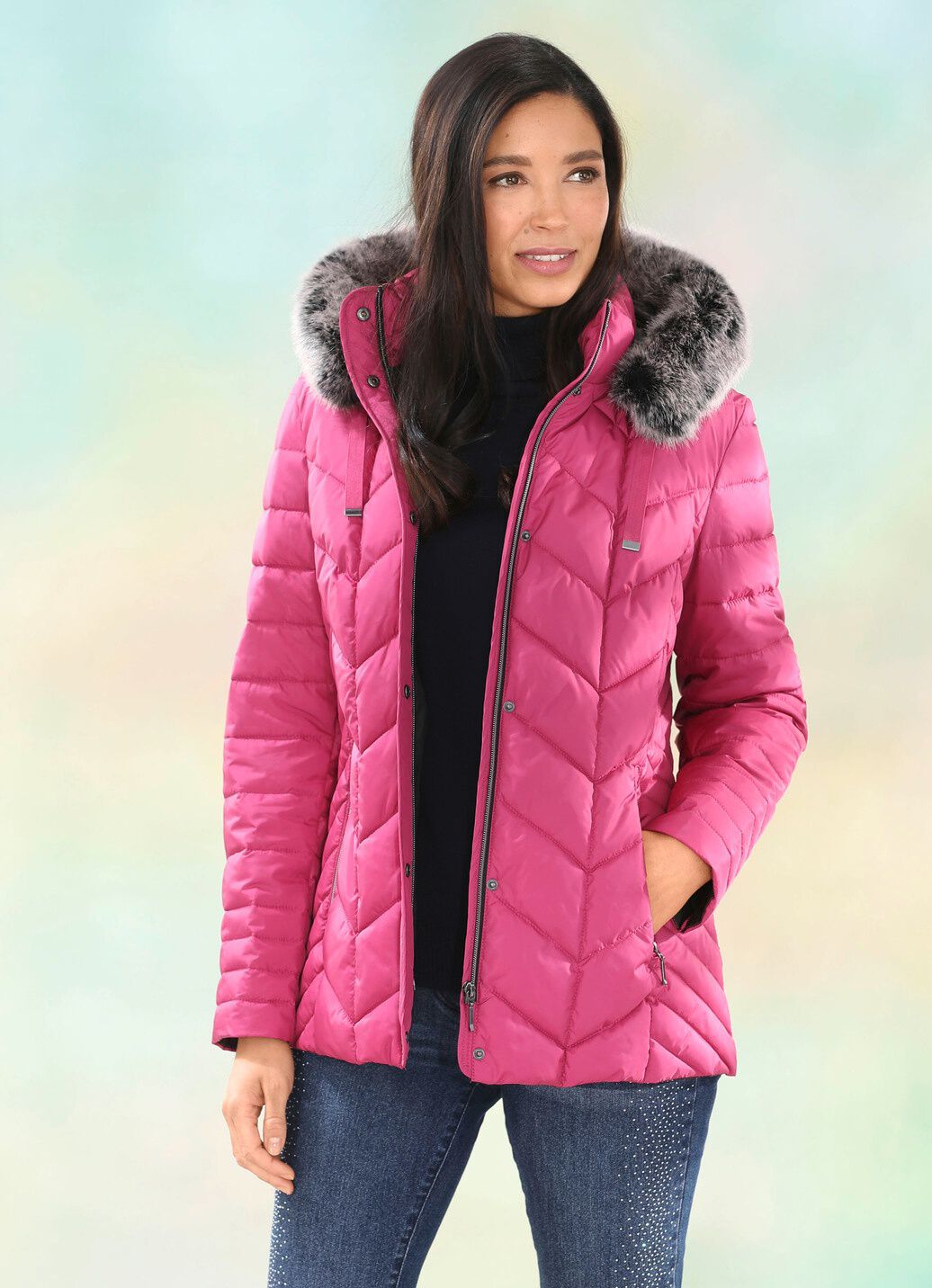 Jacke mit abnehmbarer Kapuze