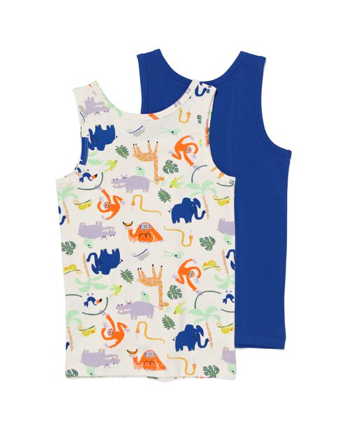 2 débardeurs enfant coton stretch jungle beige