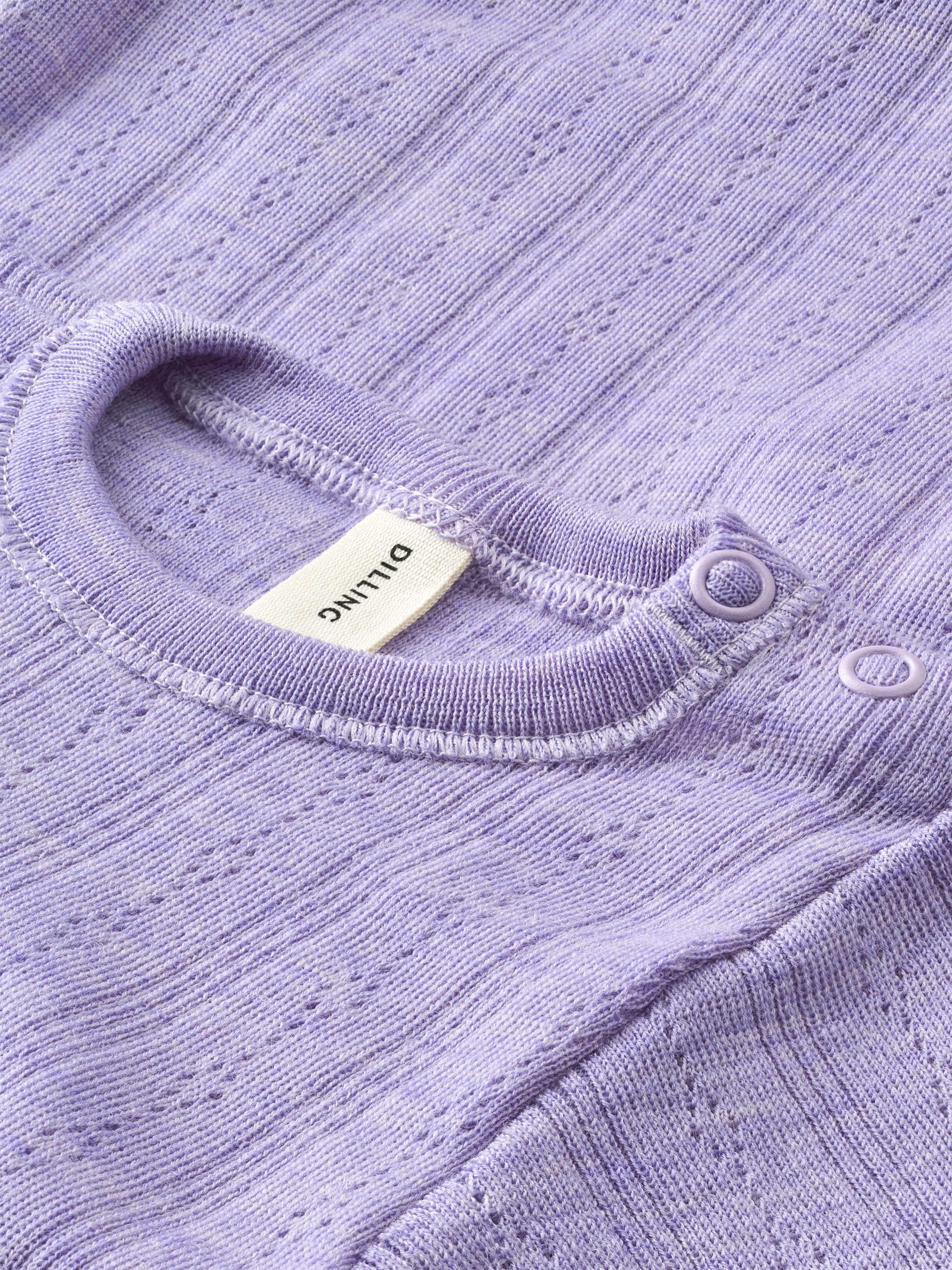 Pointelle romper met lange mouw van merinowol voor baby’s