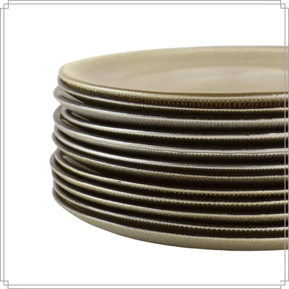 OTIX Ontbijtborden 12 Persoons Goud Glitter Dessertborden 21cm Glas