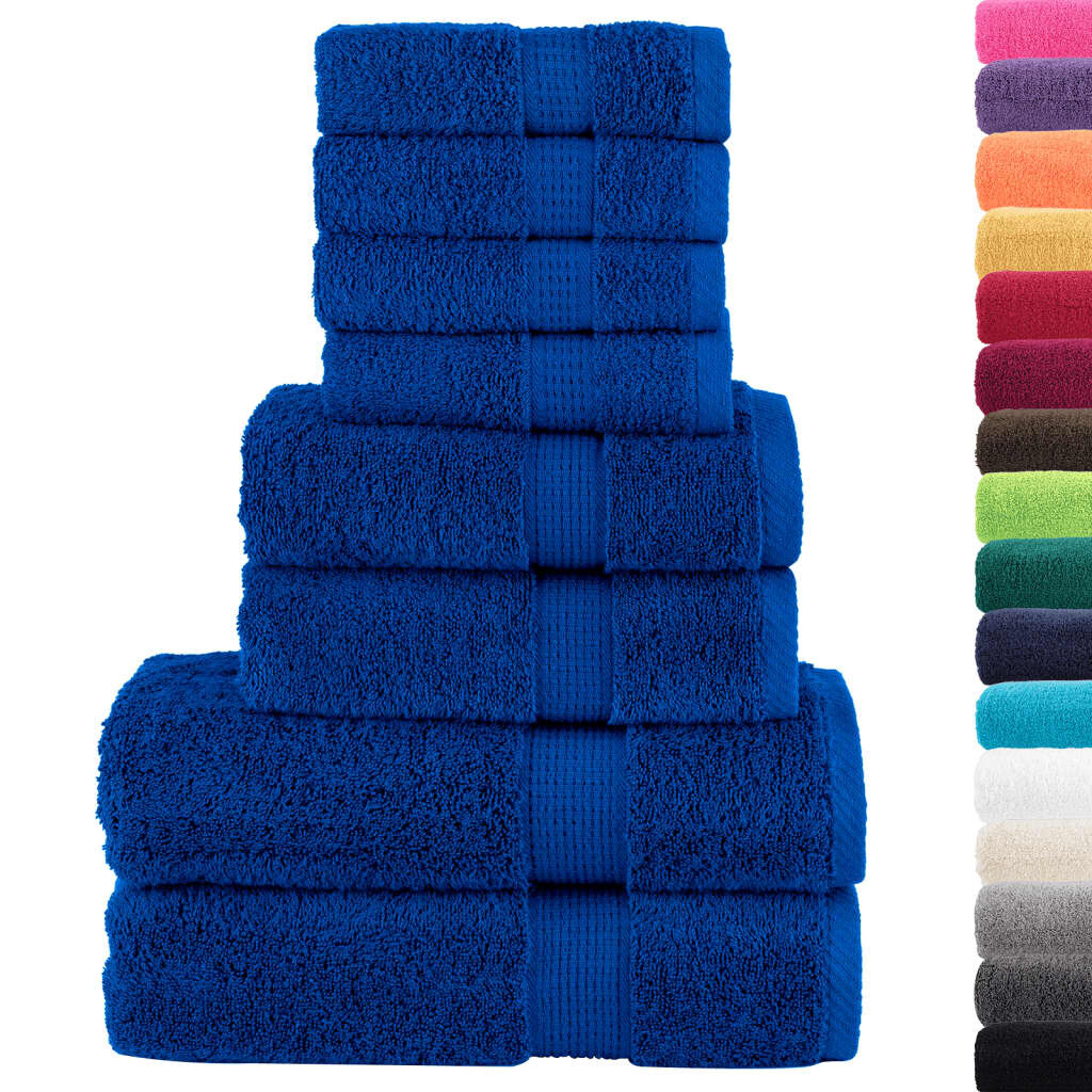 vidaXL 8-delige premium handdoekenset SOLUND, blauw, 600 g/cm²