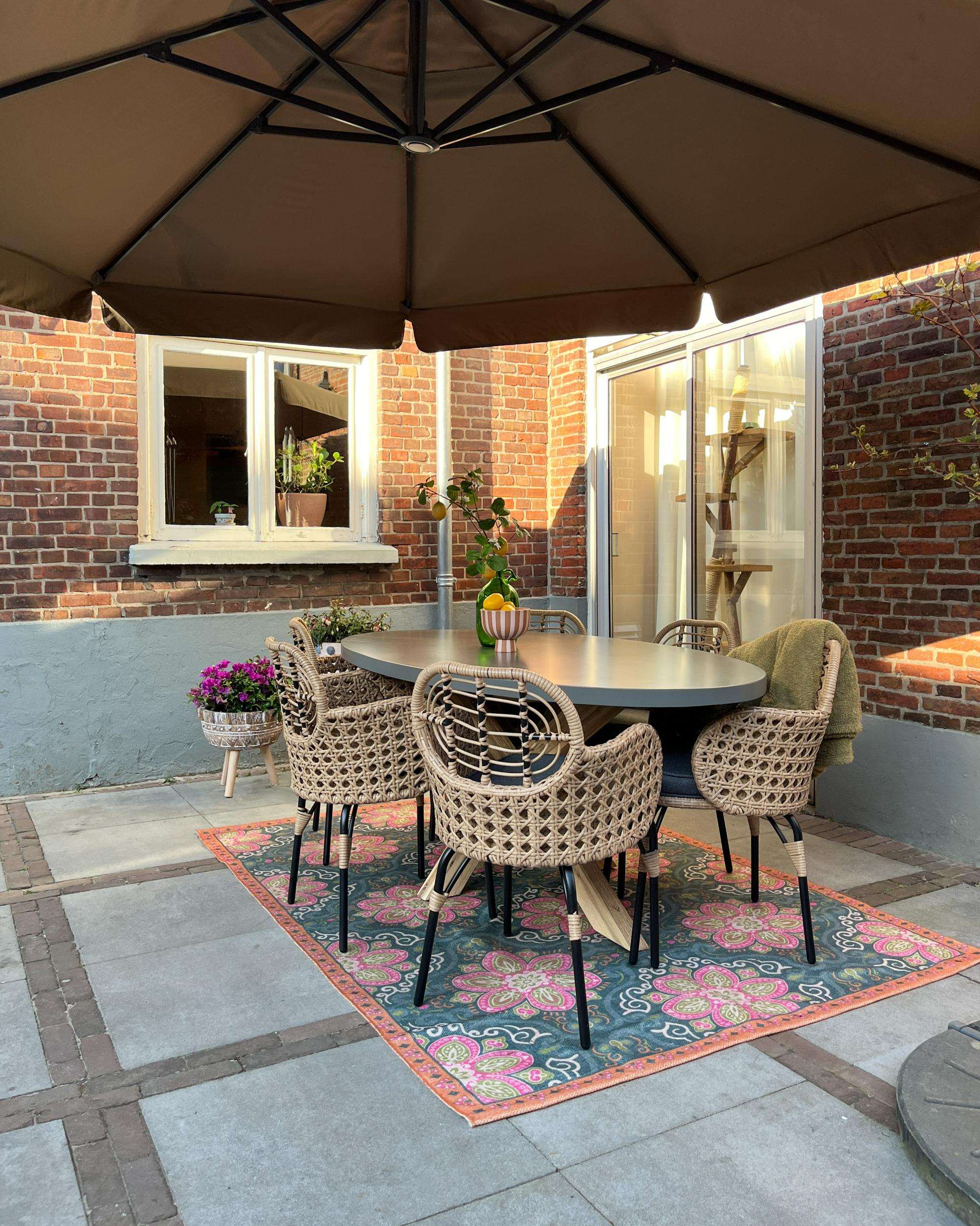 Set van 6 stoelen met zitkussen PRATELLO PE rotan Natuurlijk