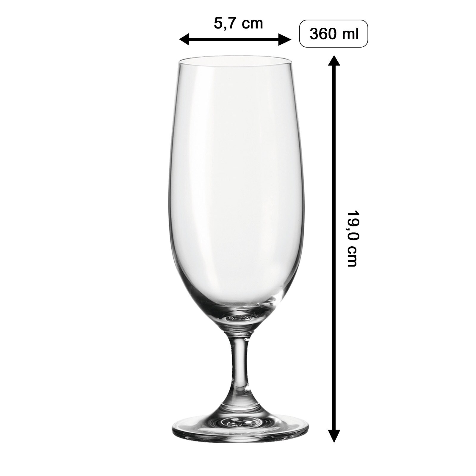 LUXENTU Biertulpe Pilsglas mit Gravur 65. Jubiläum 360 ml