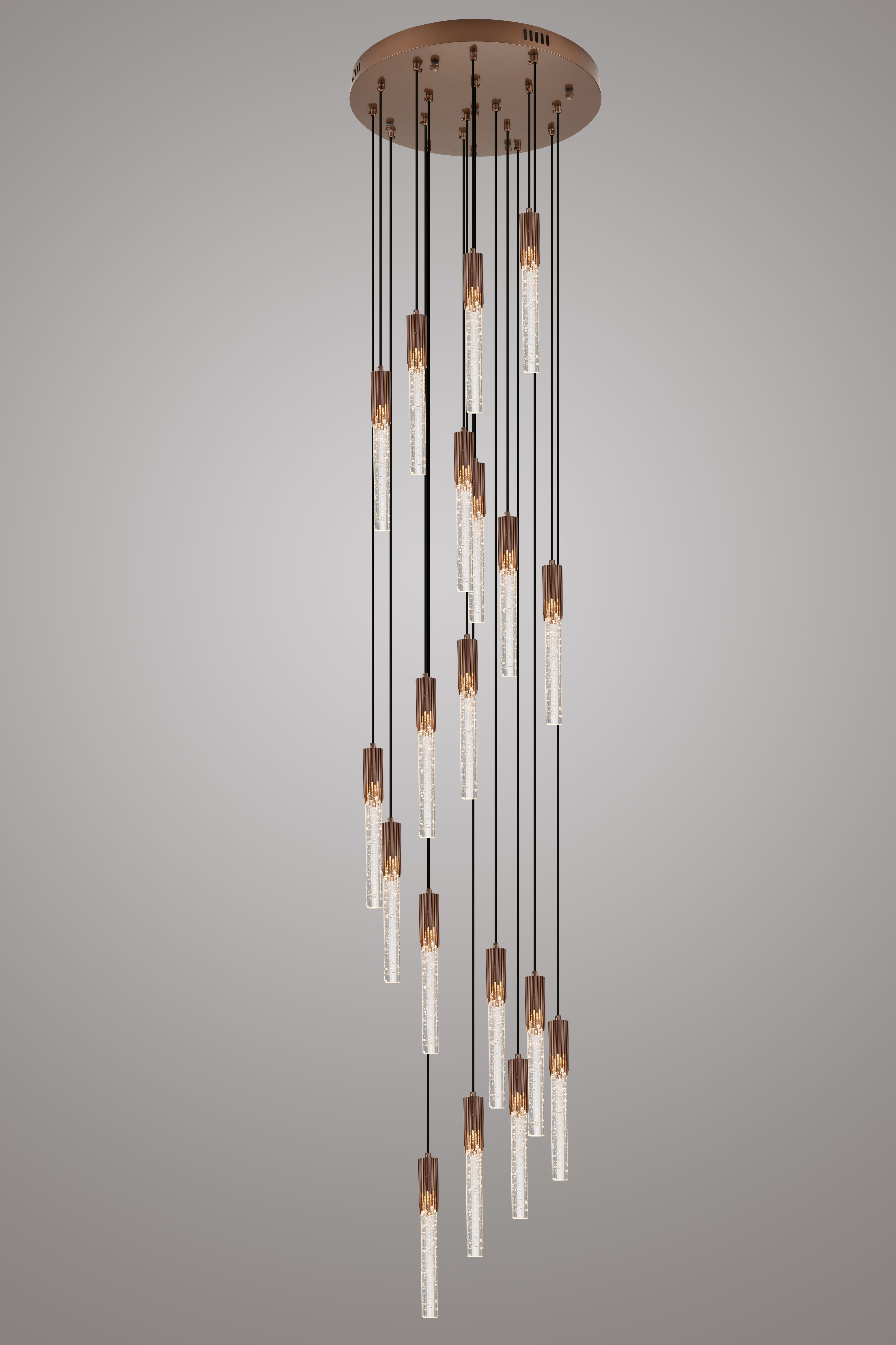 Hanglamp 19-lichts Antiek Brons Maud ⌀45  x H150 cm