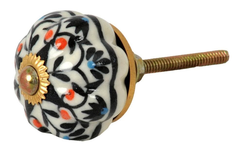 Möbelgriff handgemacht, Ø 4 cm, Mehrfarbig/GoldMöbelknauf mit Muster