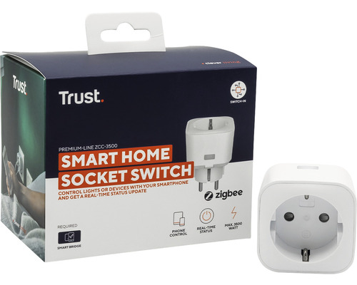 Trust Smart Home ZCC-3500 Zigbee Smart Plug met repeaterfunctie, wit - compatibel met SMART HOME van hornbach