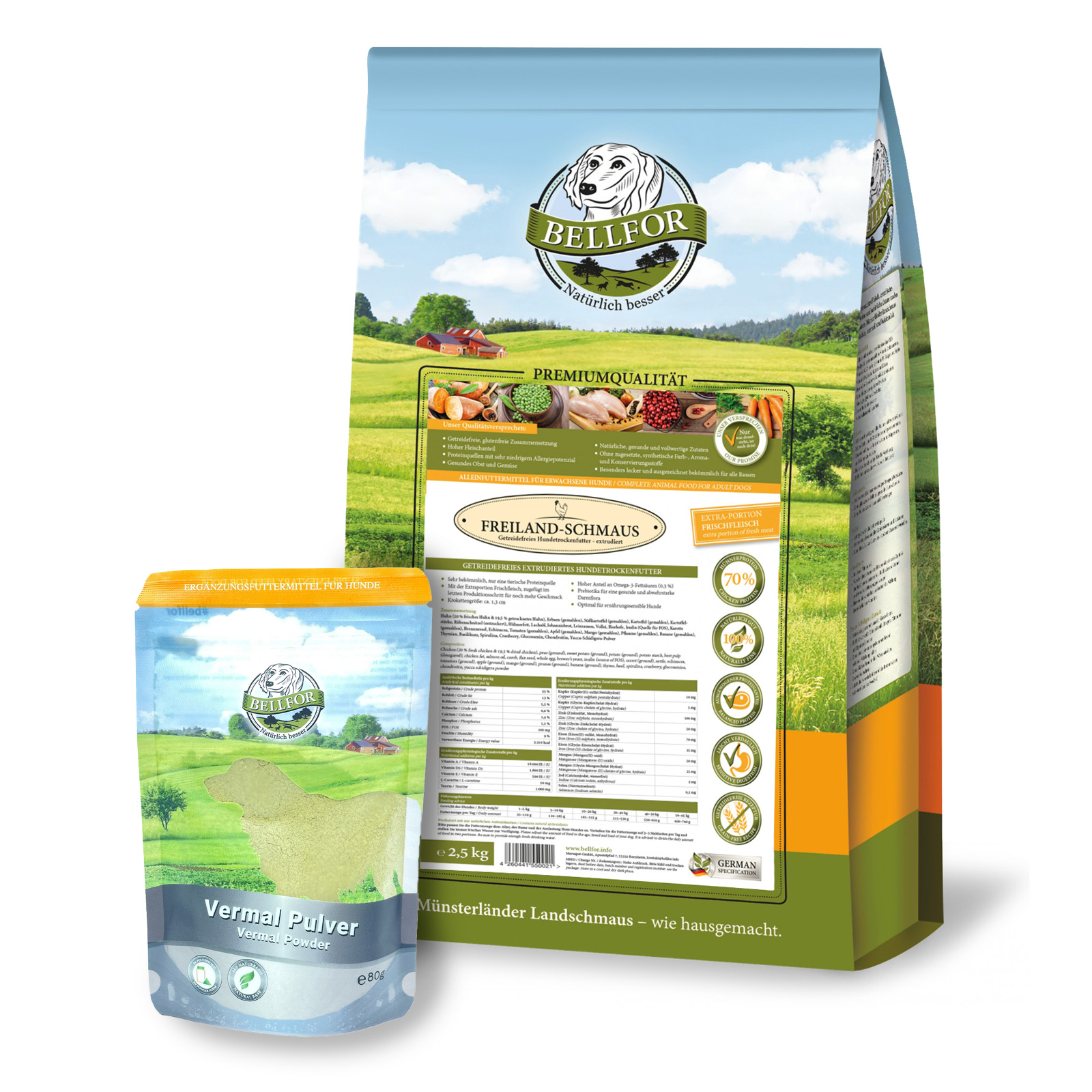 Kit d'alimentation pour chiens de taille moyenne souffrant de parasites intestinaux