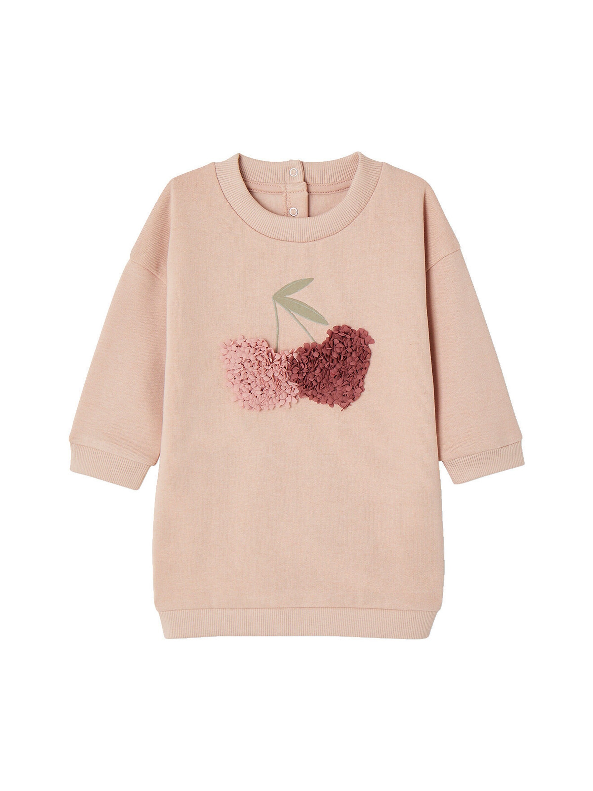 Vertbaudet Baby Sweatkleid mit Motiv pudrig rosa
