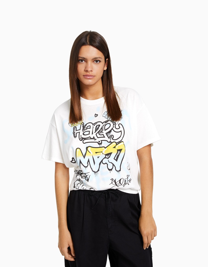 Camiseta de manga curta com estampa