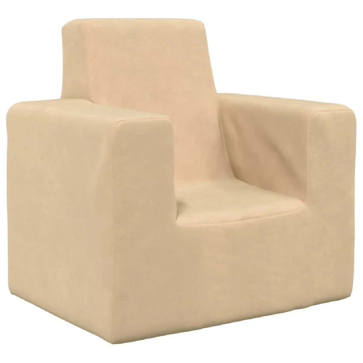 vidaXL Canapé enfants crème peluche