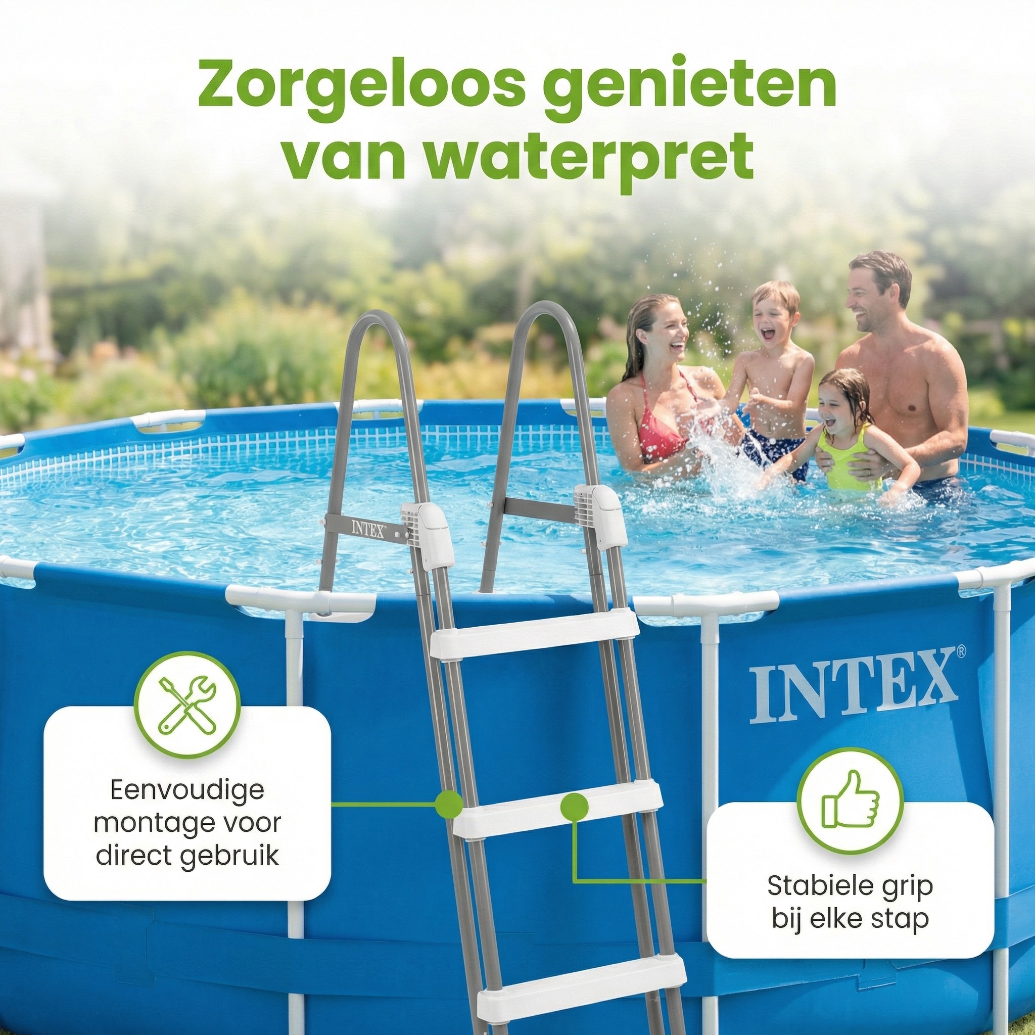 Intex zwembadtrap met extra veiligheid - 107 cm