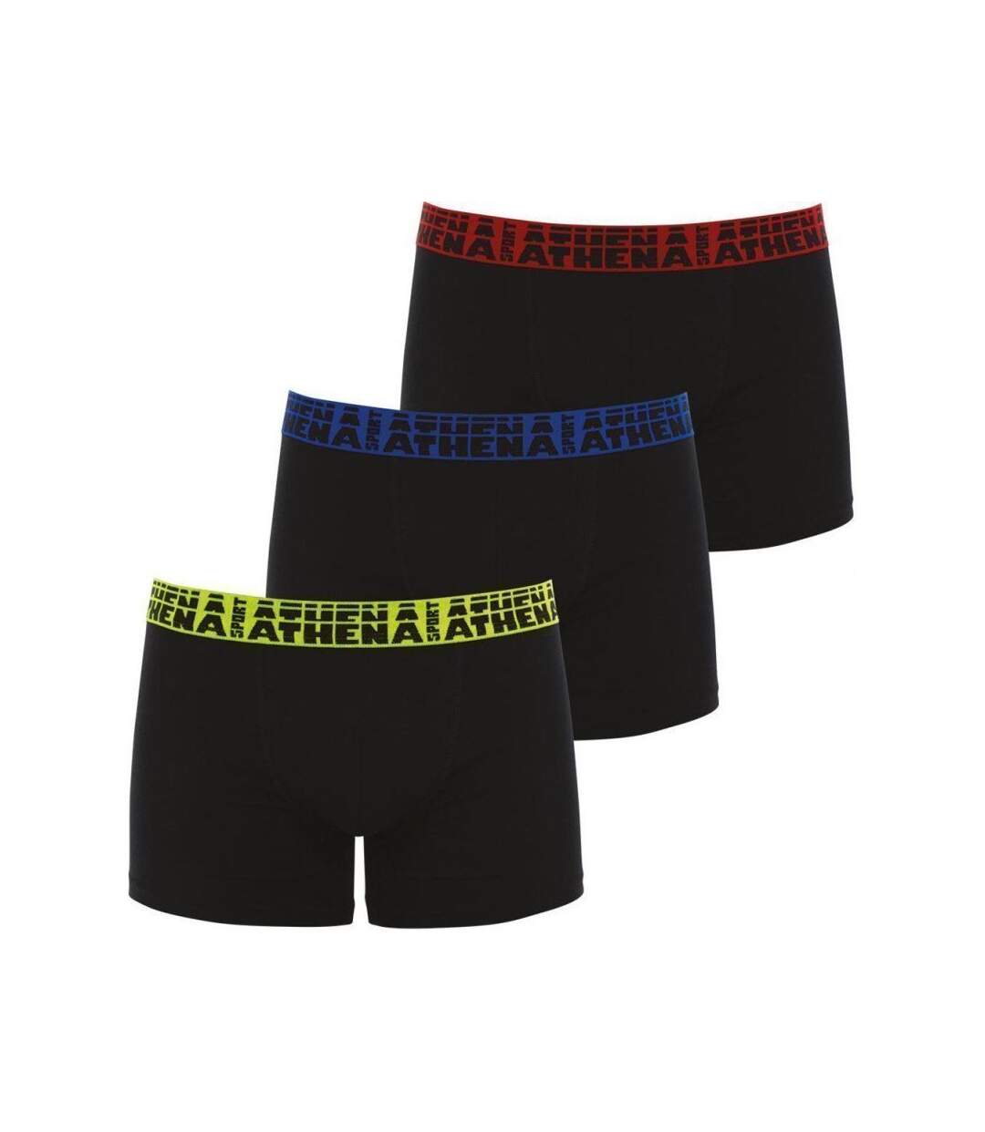 ATHENA Lot de 3 Boxers Homme Coton EASYSPORT21 Noir Noir Noir