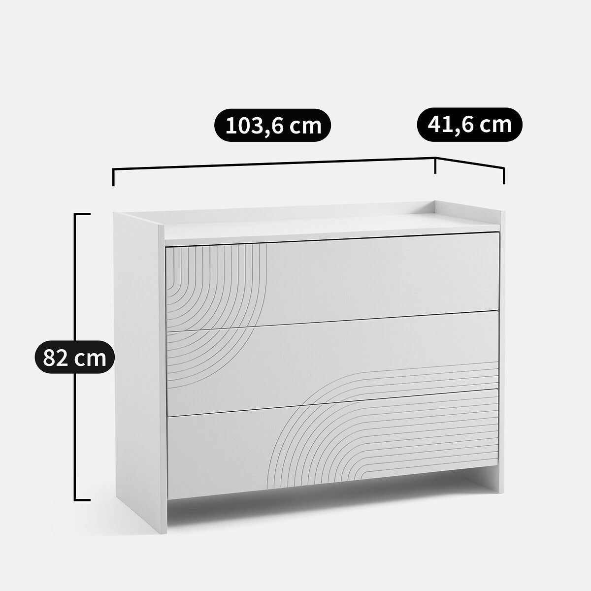 LA REDOUTE INTERIEURS<br>Cômoda com 3 gavetas, Newxor