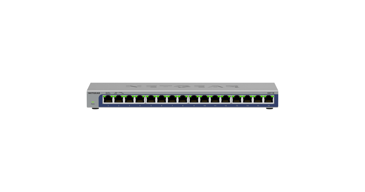 Netgear16-poorts Gigabit Ethernet unmanaged switch (GS116v3)  (Grijs)