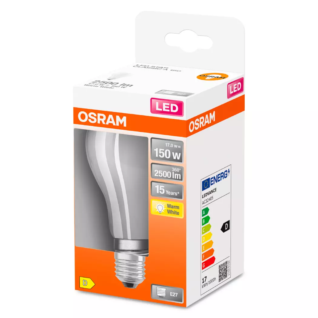 LED-Birne matt E27/ 15Watt/ Energie D