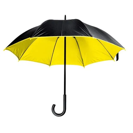 Macma Luxuriöser Regenschirm mit doppelter Bespannung, schwarz-gelb