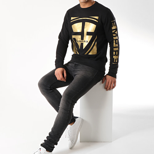 Sweat Crewneck 93 Square Noir Doré