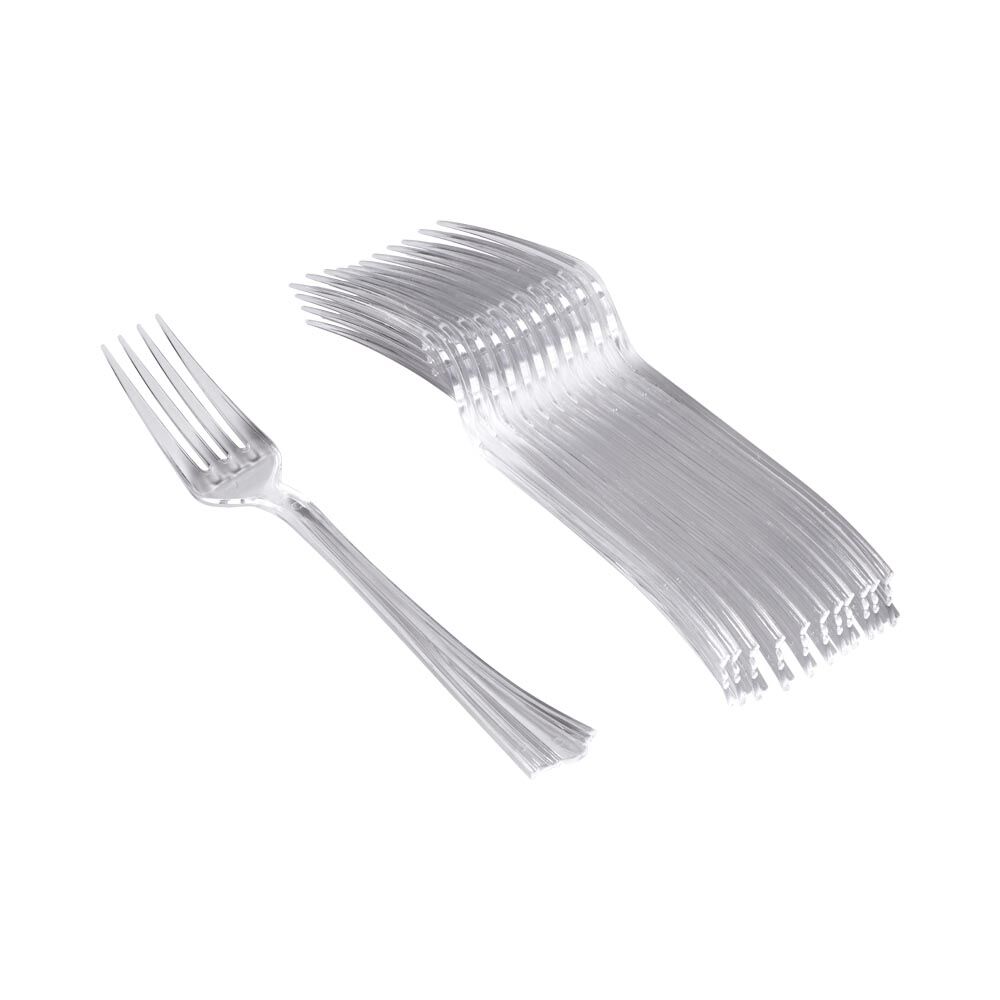 Fourchette en plastique transparent x12