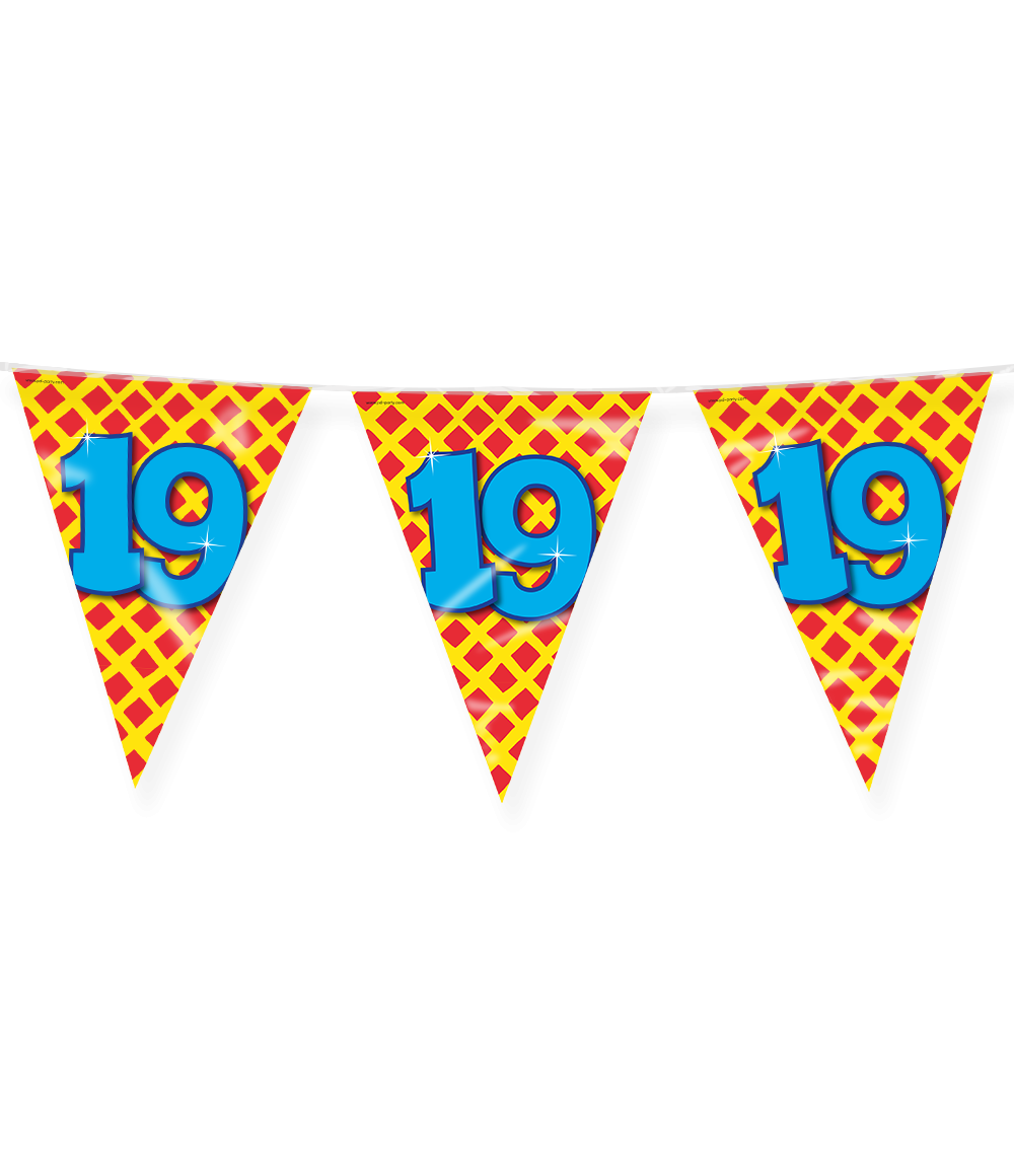 Vlaggenlijn 19 Jaar Gekleurd 10m