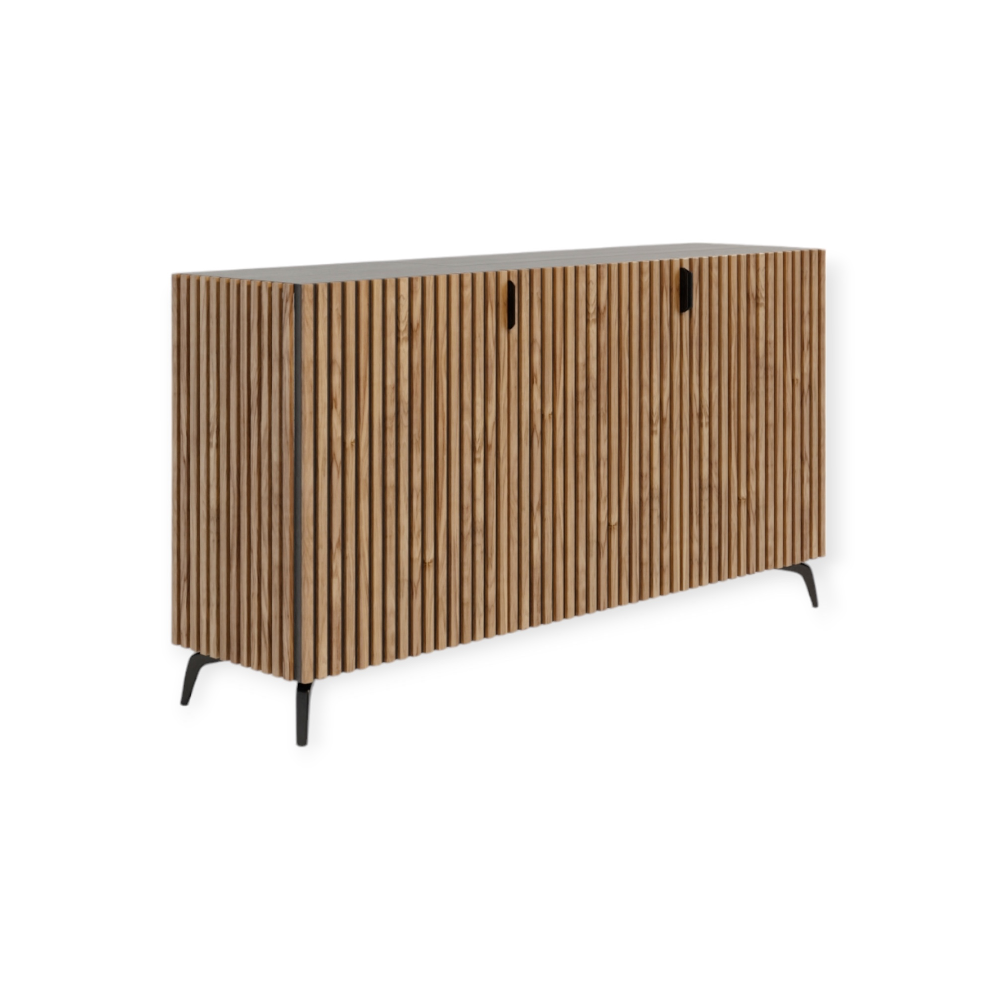TV lift meubel Modern Latjes 43 inch 3 deurs rondom afgewerkt met latjes