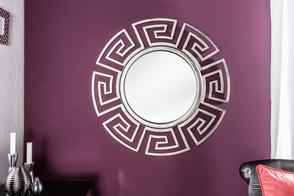 Glamouröser Design Spiegel EUPHORIA XL 85cm silber Wandspiegel Handarbeit aus Metall