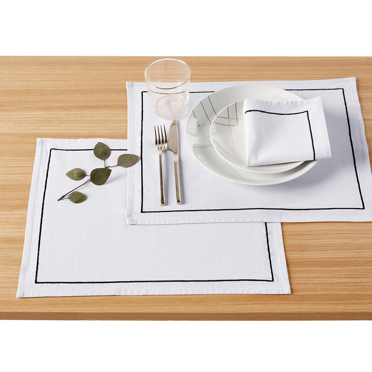 LA REDOUTE INTERIEURS<br>Conjunto de 4 individuais de mesa em linho lavado/algodão Métis Bourdon