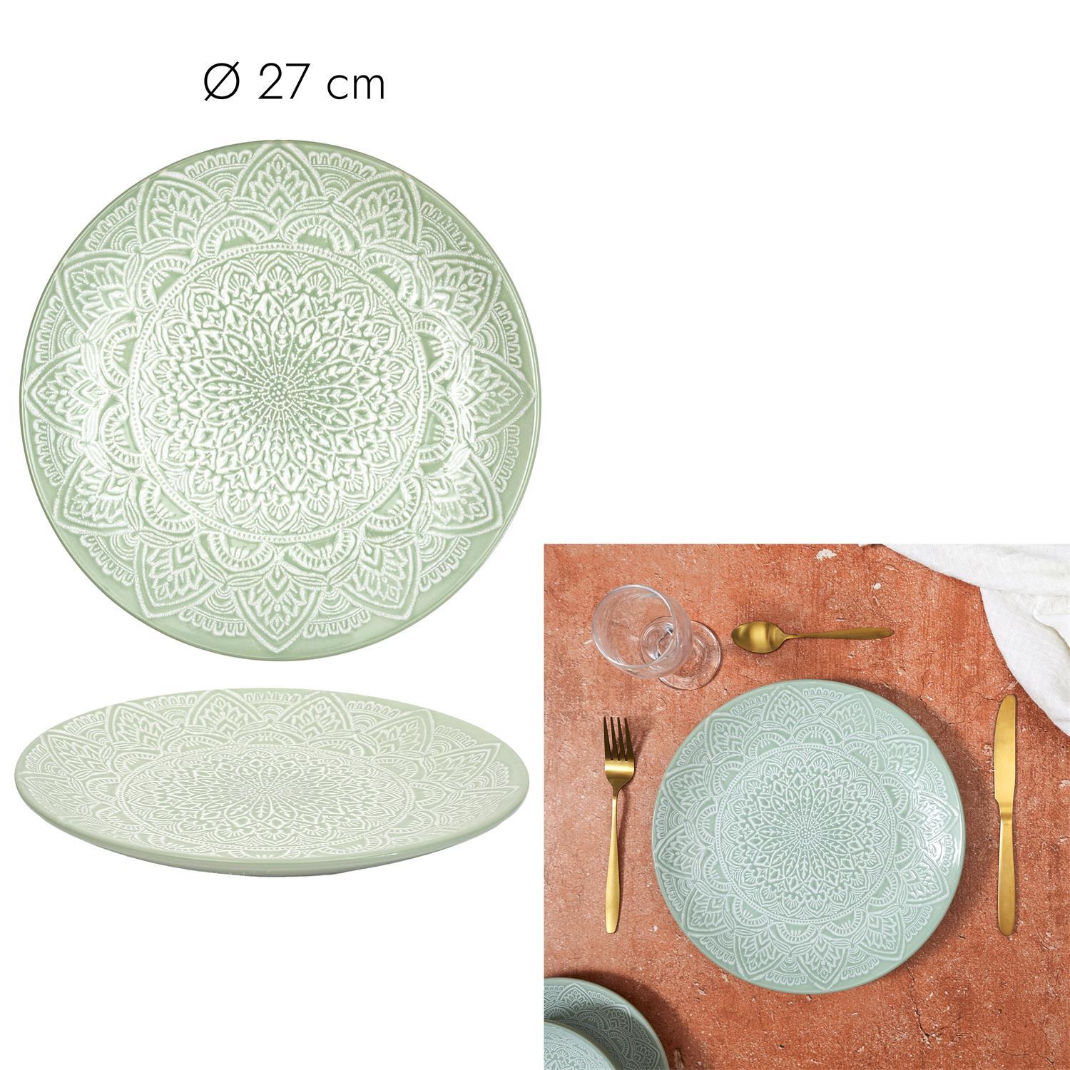 ASSIETTE SAHARA VERT D.27CM