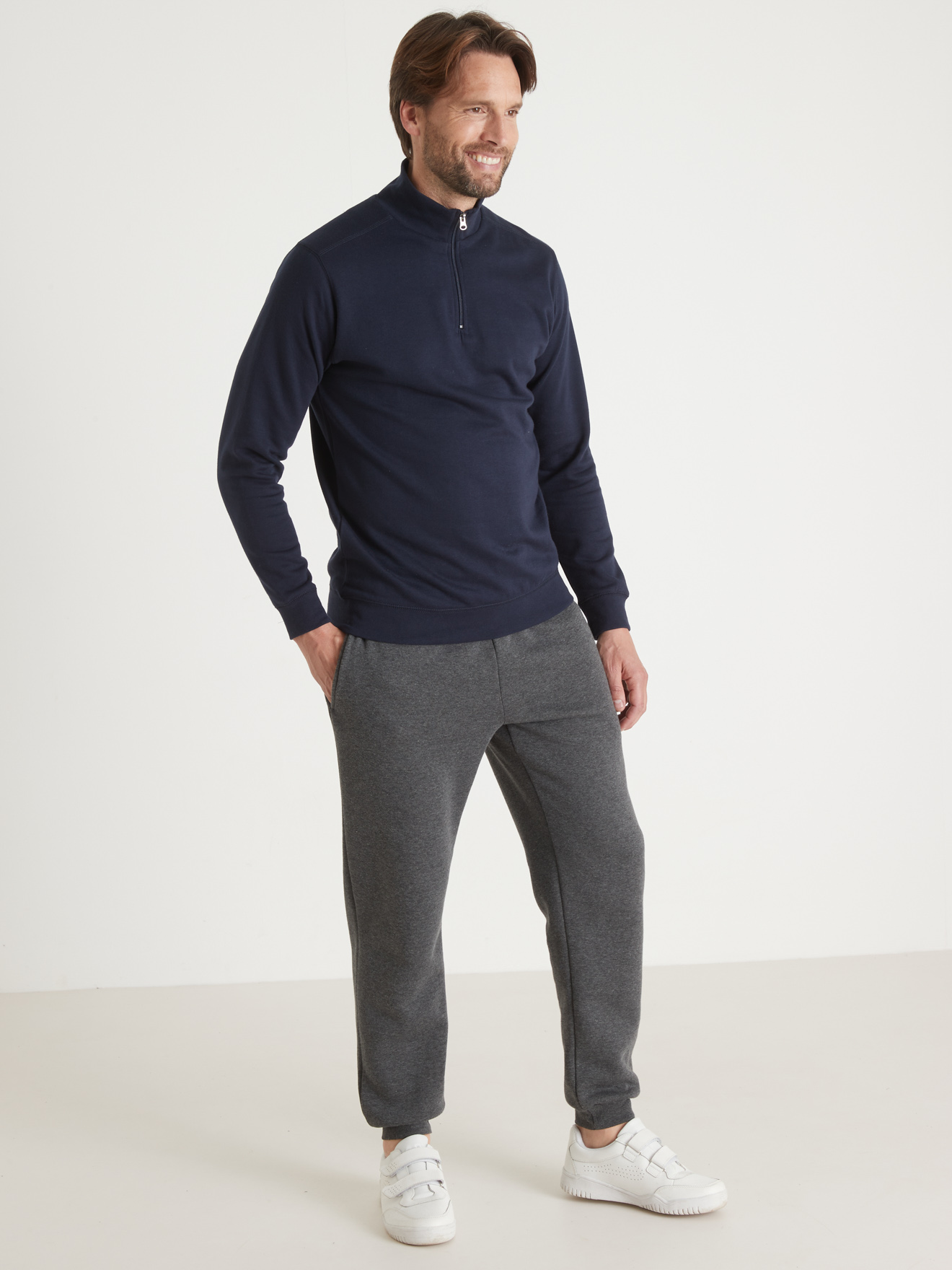 Sweat-shirt à col montant zippé