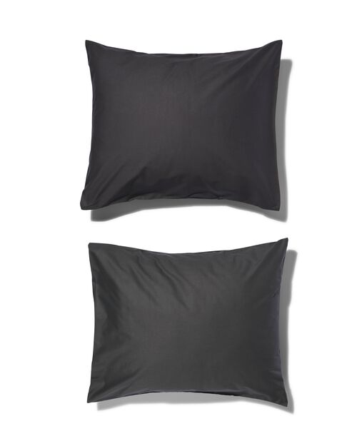 2 taies d’oreiller coton doux 60x70 gris foncé