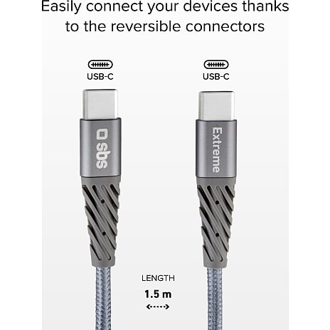 SBS lightning kabel 1,5 meter - sølv