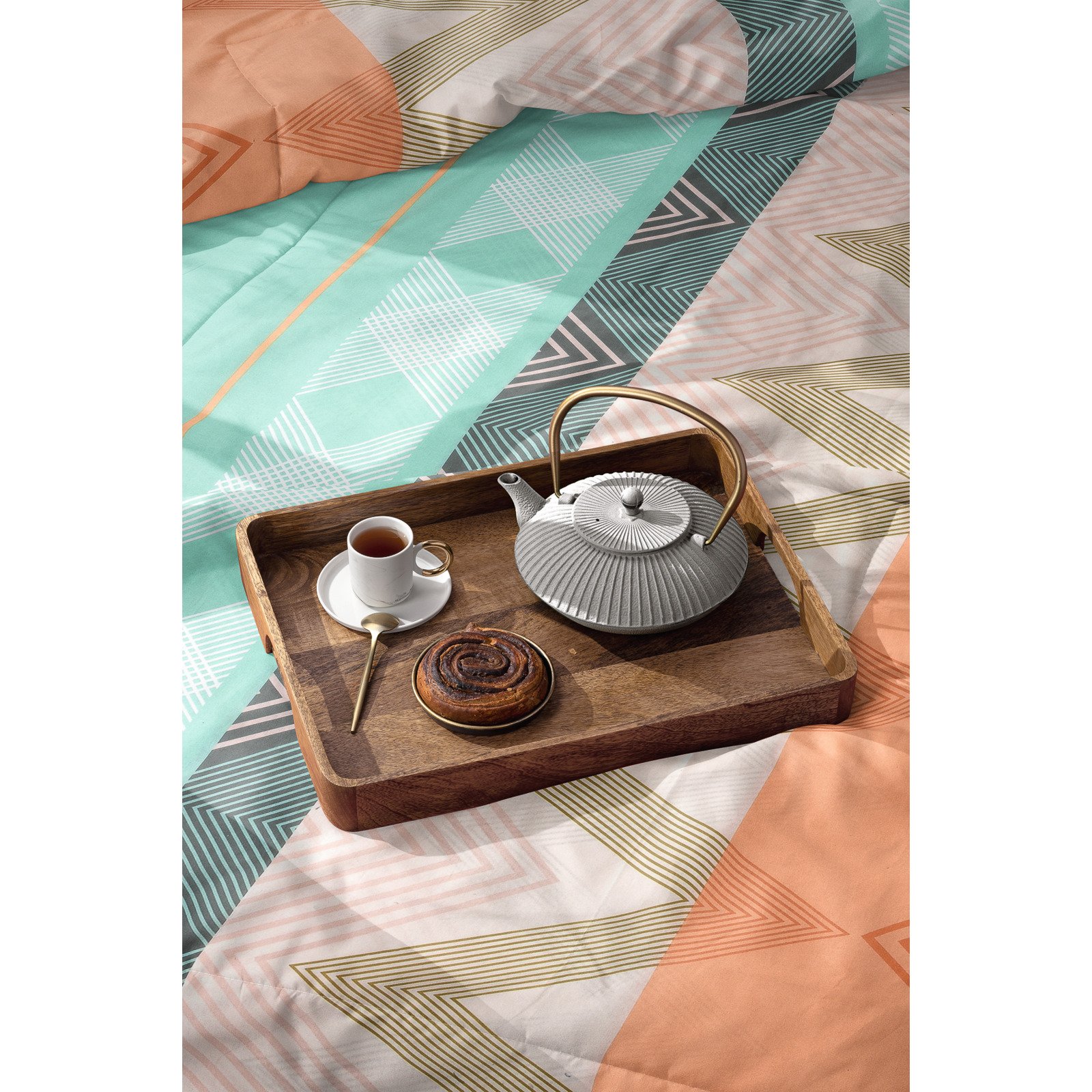 Bettwäsche Renforcé Zickzack mint 160x210 65x100 Bettanzug Nord