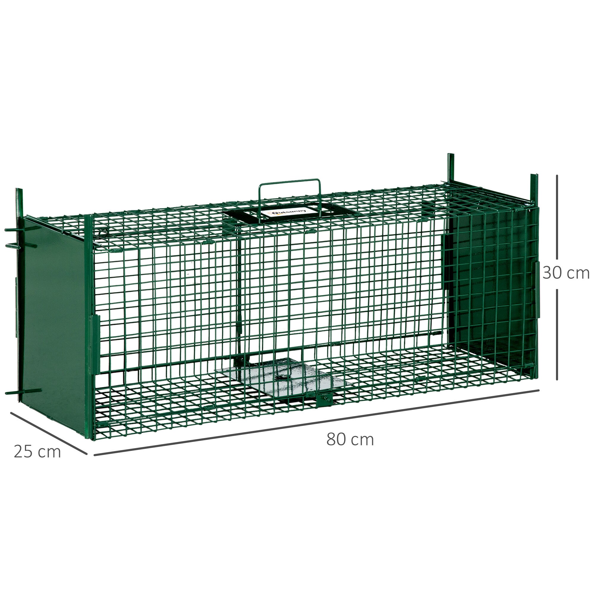 Outsunny Lebendfalle mit Doppeltüren grün 80L x 25B x 30H cm
