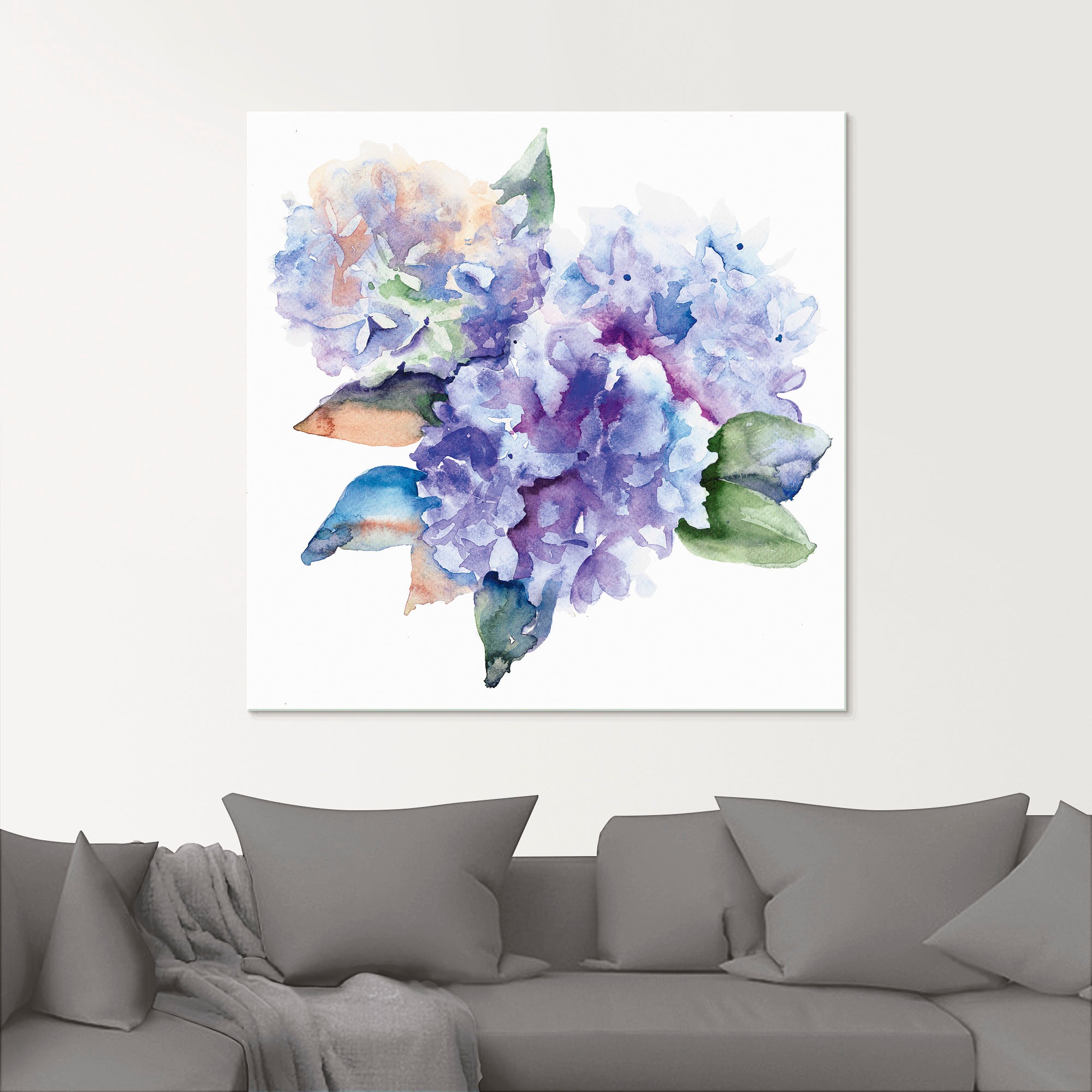Artland Glasbild »Hortensien« Blumen 1 Stk. tlg. in verschiedenen Grössen