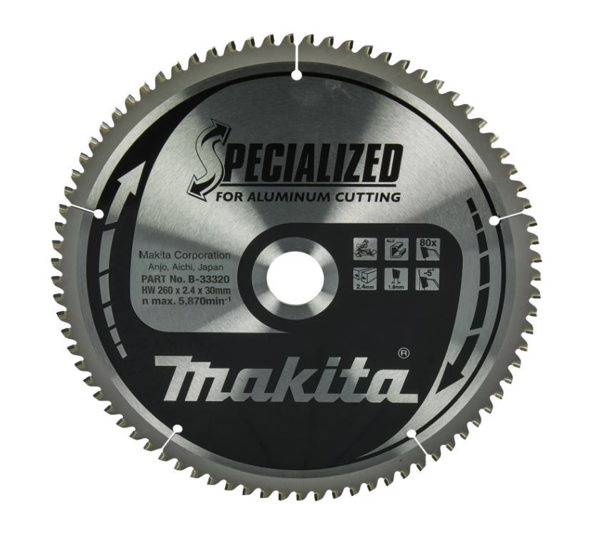 Makita B-33320 Afkortzaagblad 260x30x2,4 80T - Aluminium