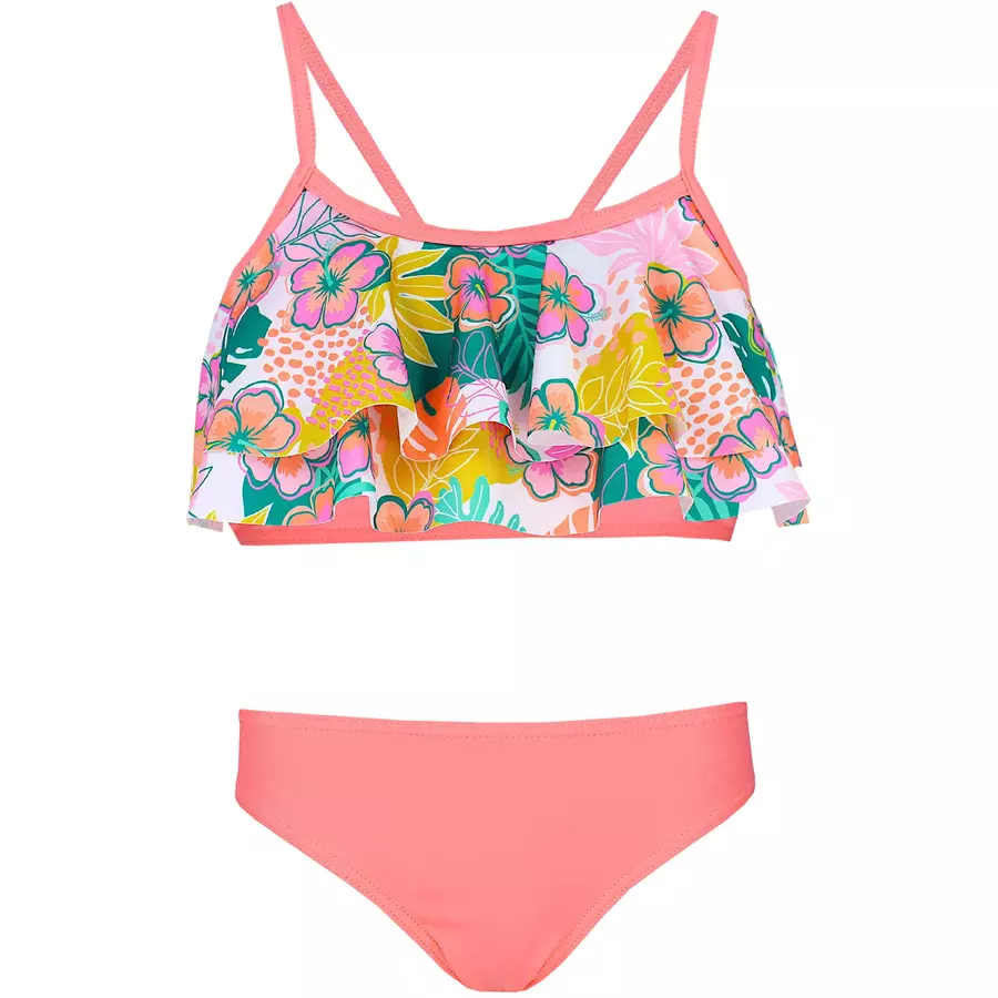Aquarti Mädchen Bikini Set Zweiteilig Bikinislip Bustier rosagelb