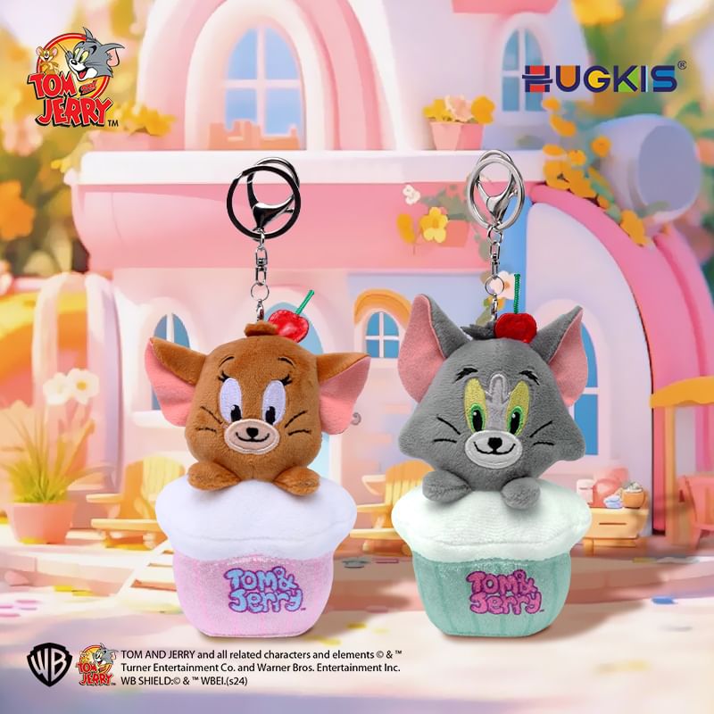 HUGKIS - Tom & Jerry Cupcake Pluche Tashanger Sleutelhanger (Verschillende Ontwerpen)