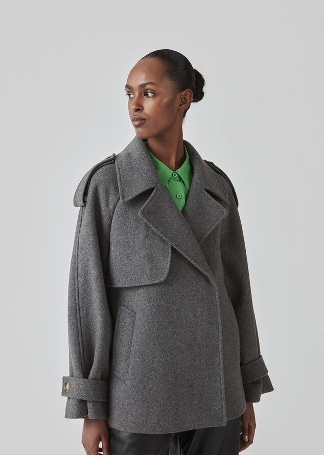 Modström EsmundMD Wool jacket Dark grey melange
