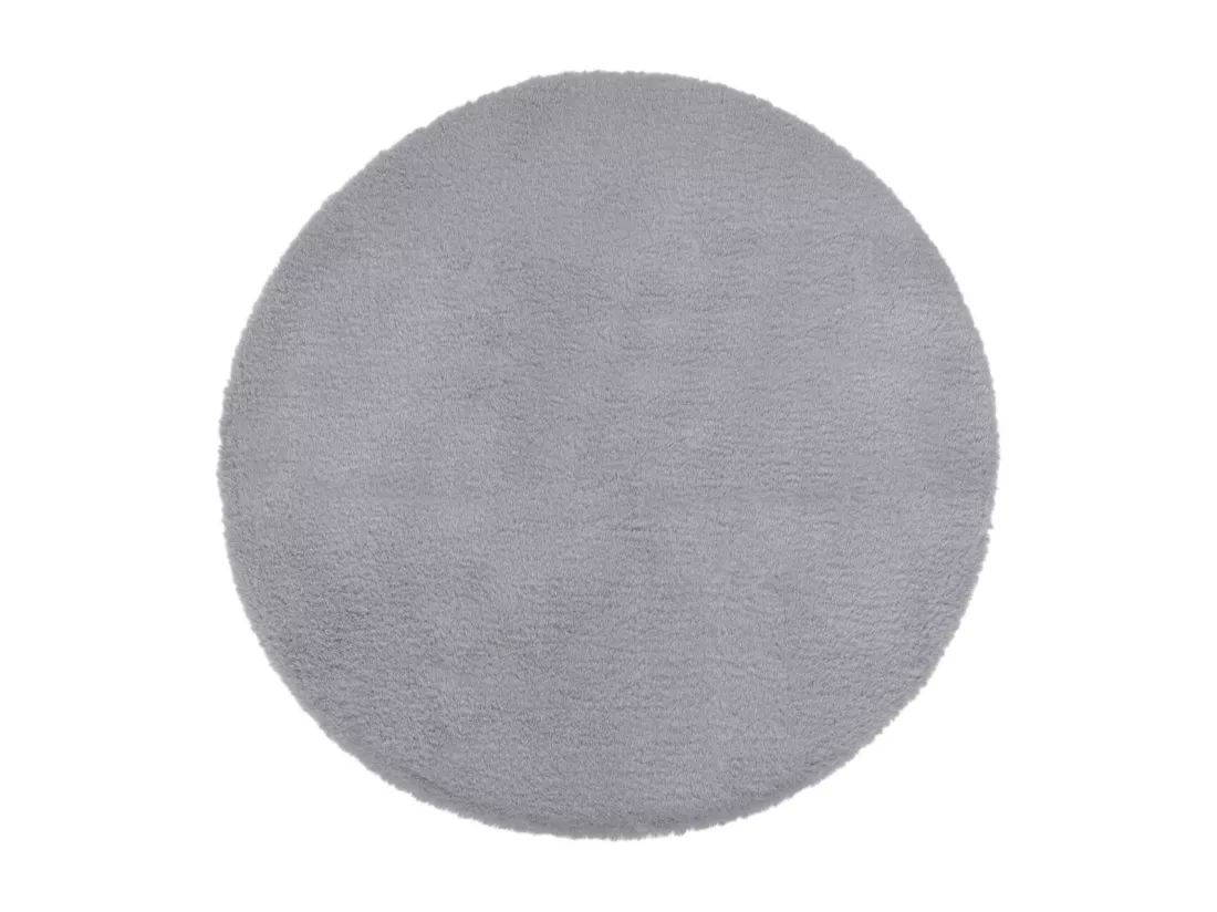 Tapis en Fourrure Grise Extra Doux D 80 cm